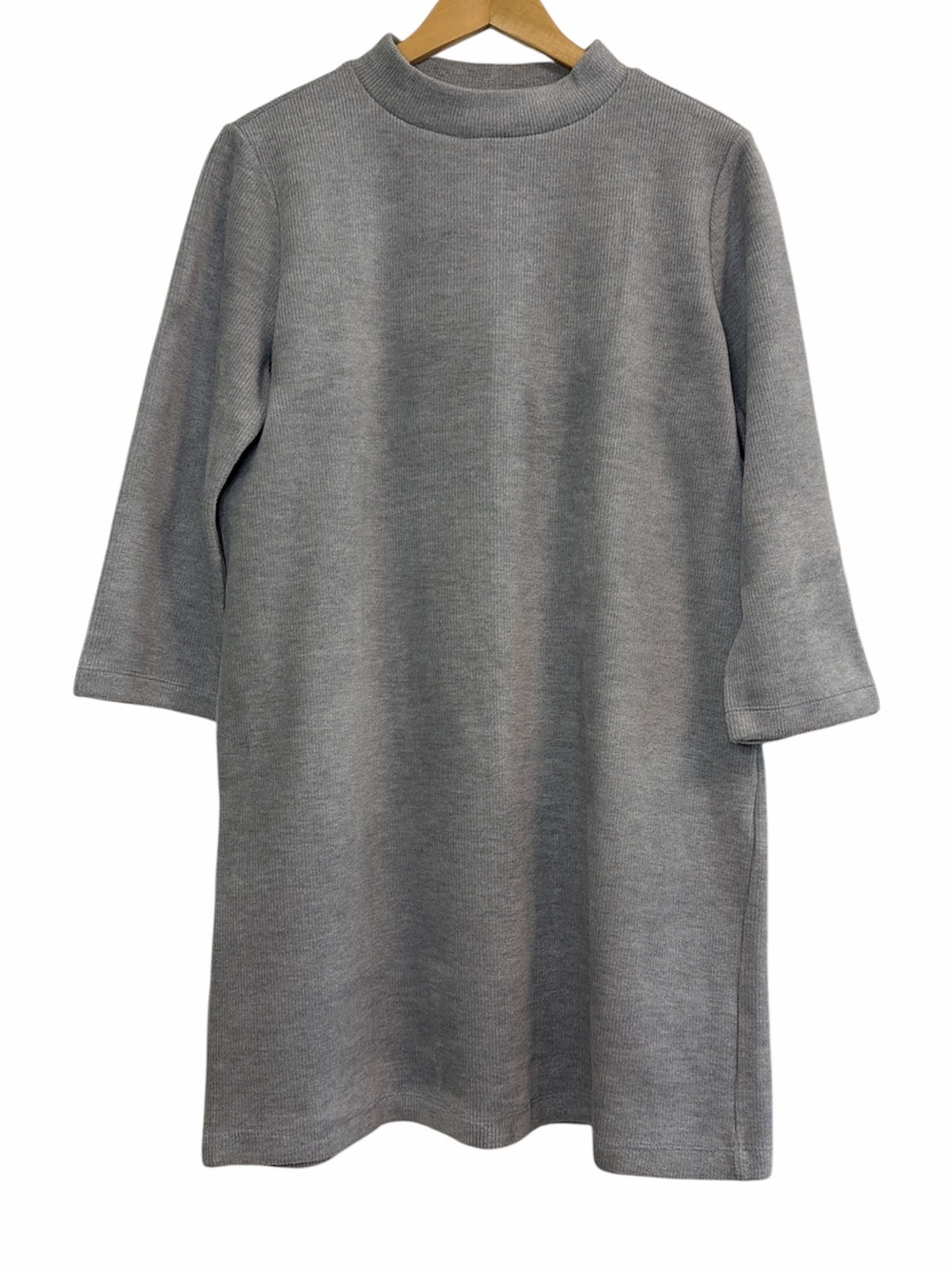 Monk & Lou Grey Mock Neck Sweater Dress Large NWT Cozy Minimalist